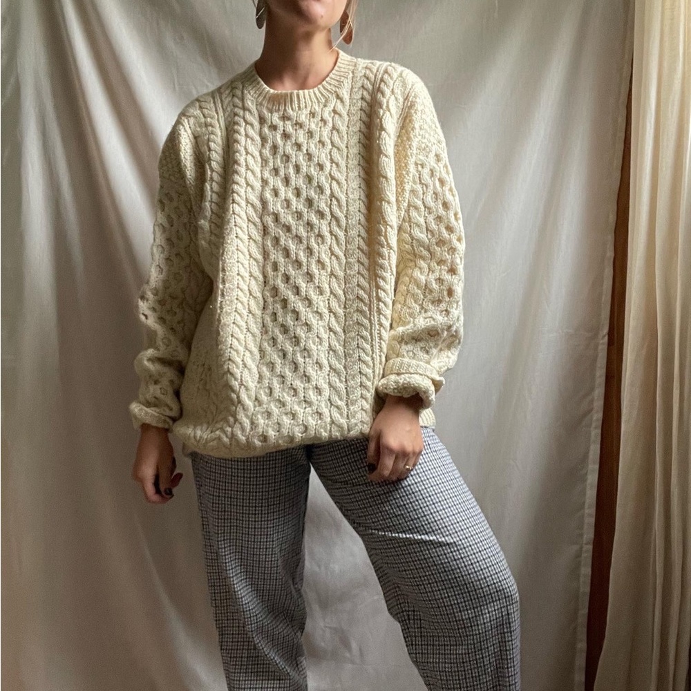 Vintage Fisherman’s Sweater - 100% Soft Wool